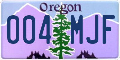 OR license plate 004MJF