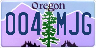 OR license plate 004MJG