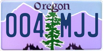 OR license plate 004MJJ