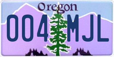 OR license plate 004MJL