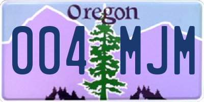OR license plate 004MJM