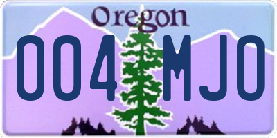 OR license plate 004MJO