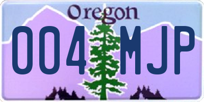 OR license plate 004MJP