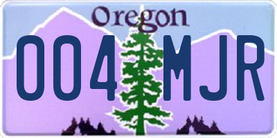 OR license plate 004MJR