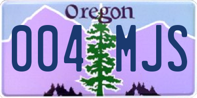OR license plate 004MJS