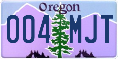 OR license plate 004MJT