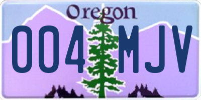 OR license plate 004MJV