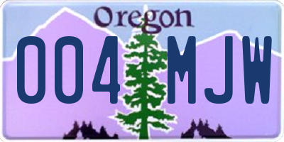 OR license plate 004MJW