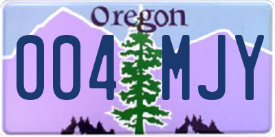 OR license plate 004MJY