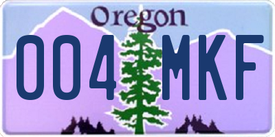 OR license plate 004MKF