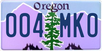 OR license plate 004MKO