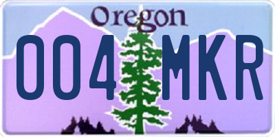 OR license plate 004MKR