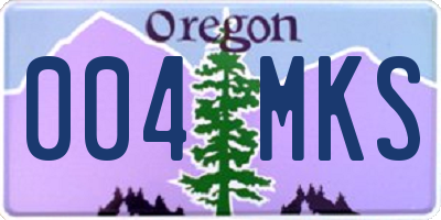 OR license plate 004MKS