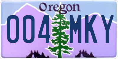 OR license plate 004MKY