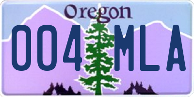 OR license plate 004MLA