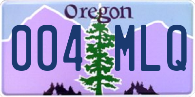 OR license plate 004MLQ