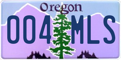 OR license plate 004MLS