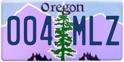 OR license plate 004MLZ