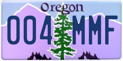 OR license plate 004MMF