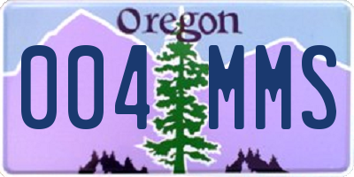 OR license plate 004MMS