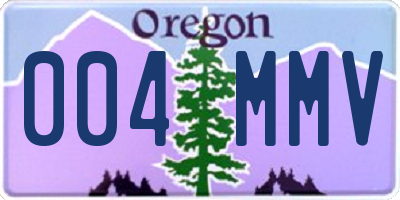 OR license plate 004MMV