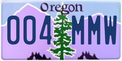 OR license plate 004MMW
