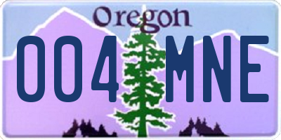 OR license plate 004MNE