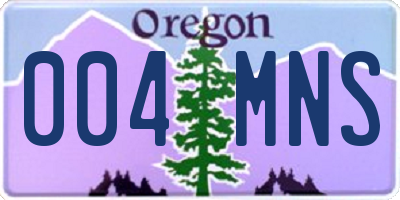 OR license plate 004MNS