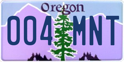 OR license plate 004MNT