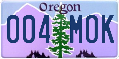 OR license plate 004MOK
