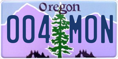 OR license plate 004MON