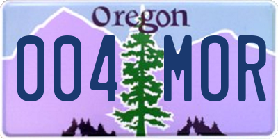 OR license plate 004MOR