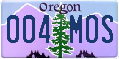 OR license plate 004MOS