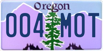 OR license plate 004MOT