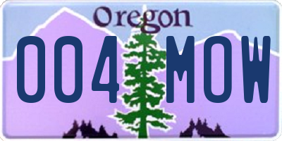 OR license plate 004MOW