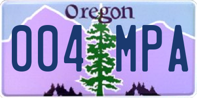 OR license plate 004MPA