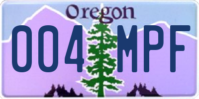 OR license plate 004MPF