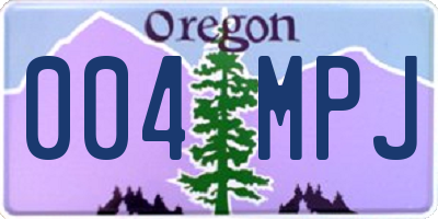 OR license plate 004MPJ