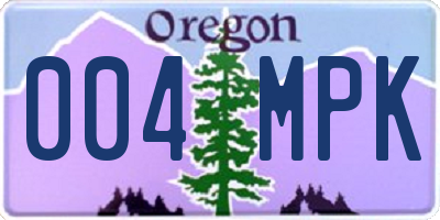 OR license plate 004MPK