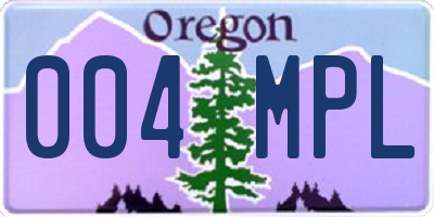 OR license plate 004MPL