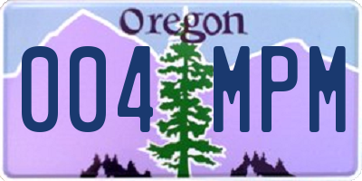 OR license plate 004MPM