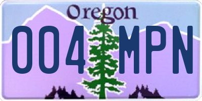 OR license plate 004MPN