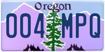 OR license plate 004MPQ