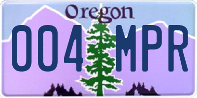 OR license plate 004MPR