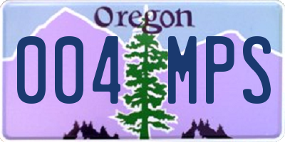 OR license plate 004MPS