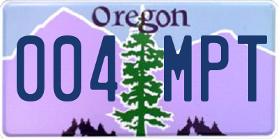 OR license plate 004MPT