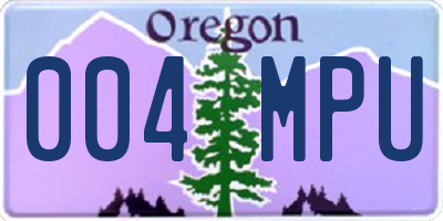 OR license plate 004MPU