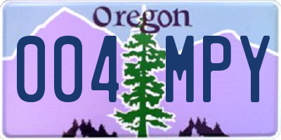 OR license plate 004MPY