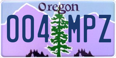 OR license plate 004MPZ