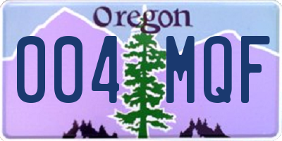 OR license plate 004MQF